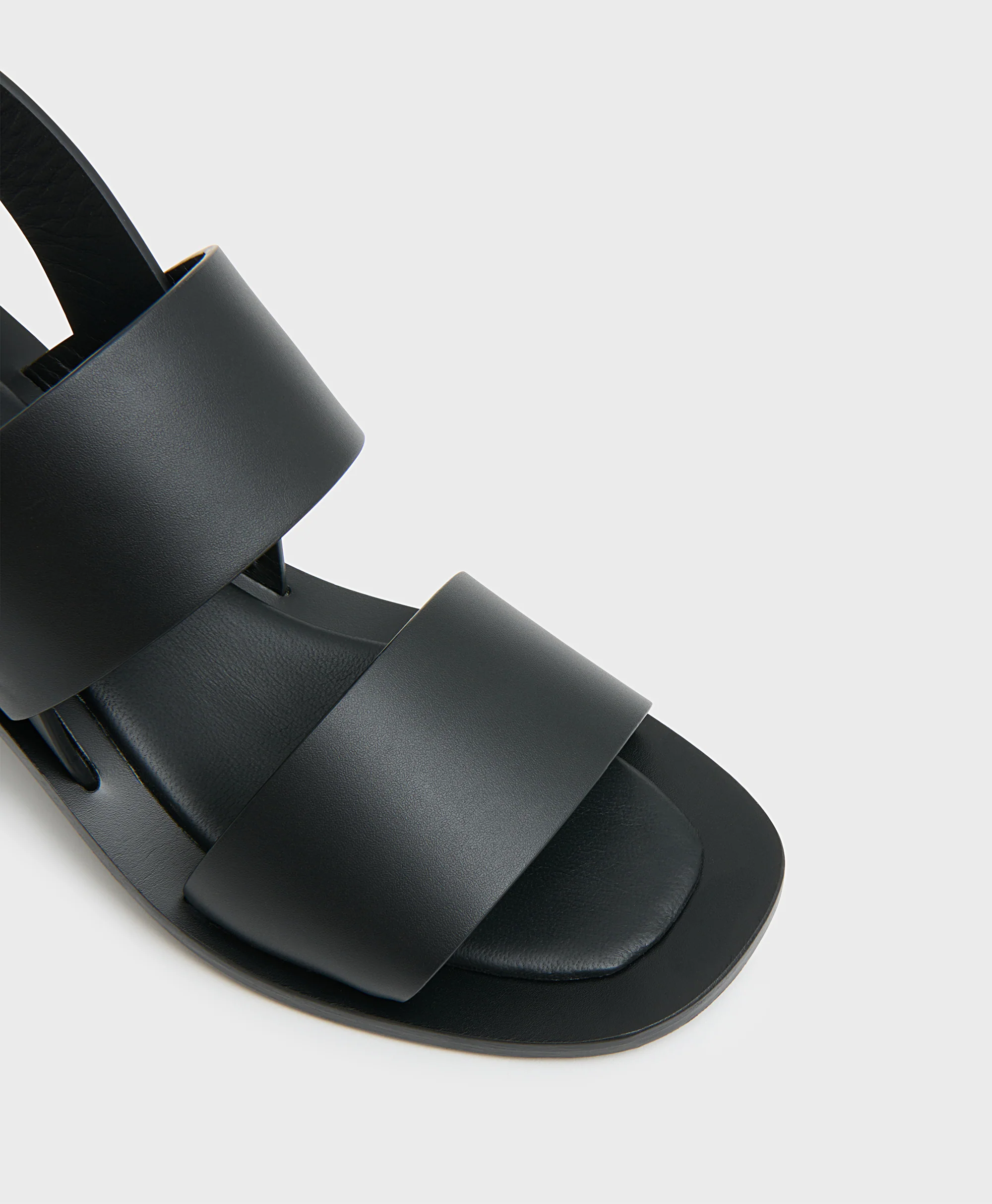 Double Strap Heeled Sandal - Black - Image 6
