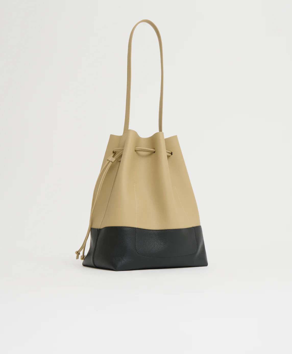 Drawstring Cabas - Khaki/Black - Image 3