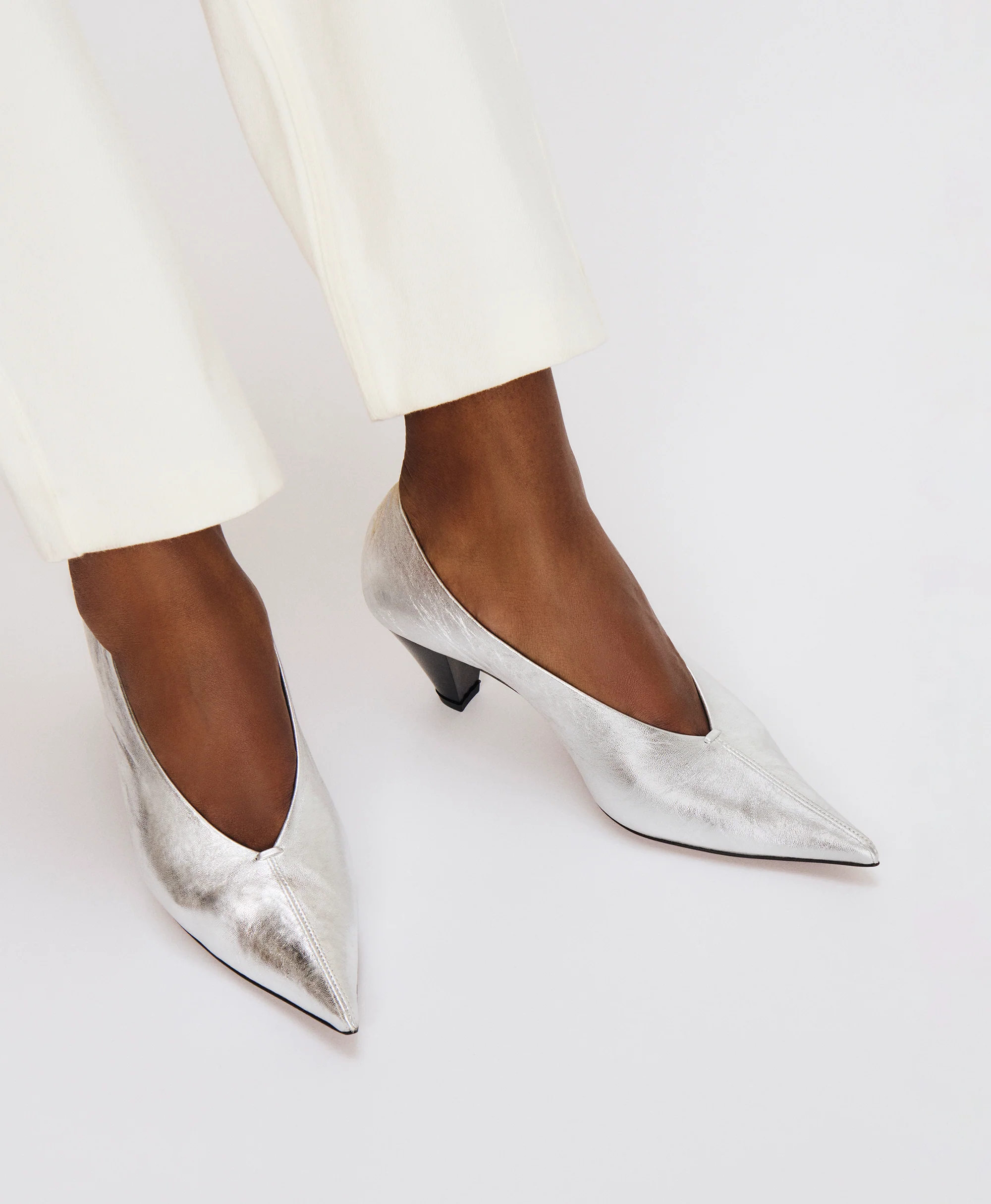 Kiki Heel - Crinkled Silver - Image 3