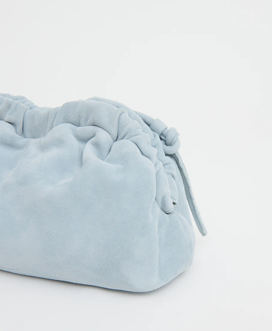 Mini Cloud Clutch - Baby Blue Suede - Image 4