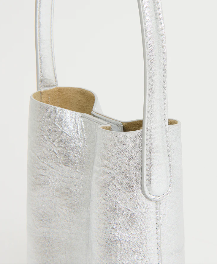 Mini Everyday Cabas - Crinkled Silver - Image 5