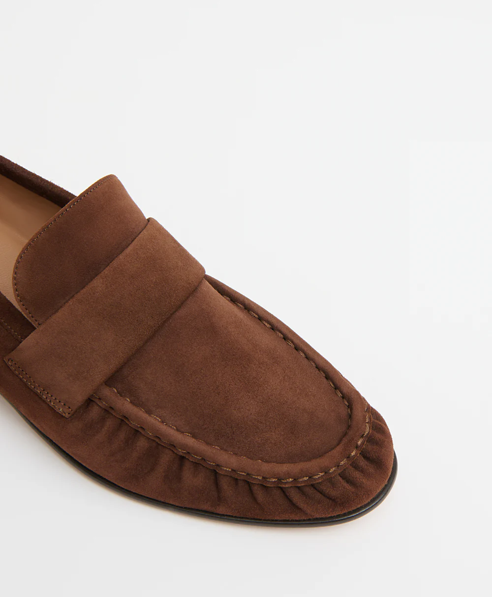 Ruched Loafer - Espresso Suede - Image 4
